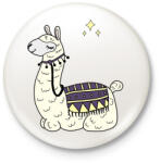 printfashion llama - Kitűző, hűtőmágnes - Fehér (4108077)