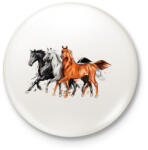 printfashion Lóverseny - Kitűző, hűtőmágnes - Fehér (4809362)