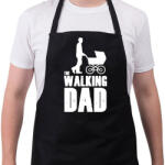 printfashion The walking dad - Kötény - Fekete (4927939)