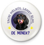 printfashion Tacsi nélkül lehet élni, de minek? - Kitűző, hűtőmágnes - Fehér (7342832)