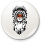 printfashion indián fej - Kitűző, hűtőmágnes - Fehér (15827049)