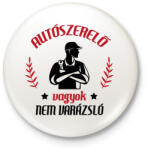 printfashion Autószerelő vagyok - Kitűző, hűtőmágnes - Fehér (13775763)