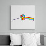 printfashion Rainbow cube - Vászonkép - Fehér (6630244)