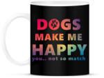 printfashion DOGS MAKE ME HAPPY2 - Bögre - Fekete (1839434)