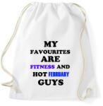 printfashion A kedvenceim a fitnessz és a jó februári születésű pasik - Sportzsák, Tornazsák - Fehér (1372051)