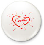 printfashion Cecília - Kitűző, hűtőmágnes - Fehér (11784157)
