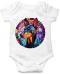 printfashion Ólomüveg Doberman - Baba Body - Fehér (16702951)