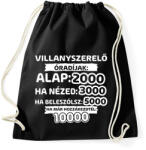 printfashion Villanyszerelő óradíjak - Sportzsák, Tornazsák - Fekete (9400085)