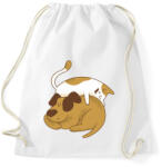 printfashion Cica és kutya barátság - Sportzsák, Tornazsák - Fehér (4239778)