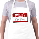 printfashion Hello, my name is - Kötény - Fehér (4913281)