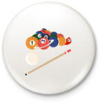 printfashion Billiárd az űrben - Kitűző, hűtőmágnes - Fehér (6246219)