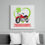 printfashion Motoros őrangyal - Vászonkép - Fehér (14032813)