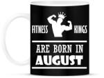 printfashion Fitnessz királyok augusztusban születtek - Bögre - Fekete (1288558)