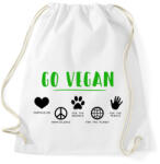 printfashion Go vegan - Sportzsák, Tornazsák - Fehér (12696842)