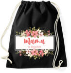 printfashion Mama a legjobb! - Virágos - Sportzsák, Tornazsák - Fekete (6608525)
