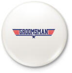 printfashion Groomsman - Top gun - Kitűző, hűtőmágnes - Fehér (13156221)