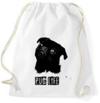 printfashion pug life2 - Sportzsák, Tornazsák - Fehér (1656491)