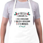 printfashion A férfi élete - Mikulás - Kötény - Fehér (9623946)