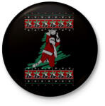 printfashion Kosaras karácsony - Kitűző, hűtőmágnes - Fekete (3093156)