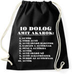 printfashion 10 dolog amit akarok - Sportzsák, Tornazsák - Fekete (13776348)