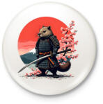 printfashion Samurai bober - Kitűző, hűtőmágnes - Fehér (16511160)