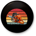 printfashion Favágó / Láncfűrész - Kitűző, hűtőmágnes - Fekete (5760659)