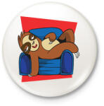 printfashion Lajhár - Kitűző, hűtőmágnes - Fehér (9180073)