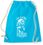 printfashion Az élet egy utazás - Sportzsák, Tornazsák - Surf blue (150999)