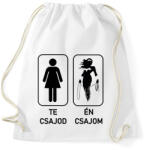printfashion Te Csajod Én Csajom - Sportzsák, Tornazsák - Fehér (16354227)