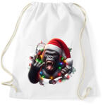 printfashion Vicces karácsonyi rocker party gorilla - Sportzsák, Tornazsák - Fehér (15251596)