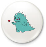 printfashion Dino love - fiú - Kitűző, hűtőmágnes - Fehér (15584883)