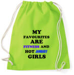 printfashion A kedvenceim a fitnessz és a jó januári születésű csajok - Sportzsák, Tornazsák - Limezöld (1364800)