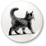 printfashion Cuki Kiscica / Cica / Macska rajz - Kitűző, hűtőmágnes - Fehér (16691986)