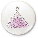 printfashion Hölgy - Kitűző, hűtőmágnes - Fehér (3075940)