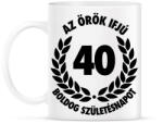printfashion Örök ifjú - 40 - Bögre - Fehér (2796913)