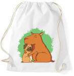 printfashion Capybara és mopsz - Sportzsák, Tornazsák - Fehér (13650166)