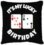 printfashion 52 POKER SZÜLINAP - Párnahuzat, Díszpárnahuzat - Fekete (9842401)
