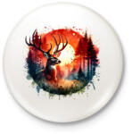 printfashion Szarvas - erdei naplemente - ajándék vadászoknak - Kitűző, hűtőmágnes - Fehér (15385178)