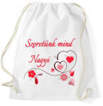 printfashion Szeretünk mind Nagyi - Sportzsák, Tornazsák - Fehér (4827136)