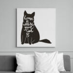 printfashion Az otthon ott van ahol a macskád - Vászonkép - Fehér (6637772)