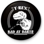 printfashion T-rex - Bad at darts - Kitűző, hűtőmágnes - Fekete (11742534)
