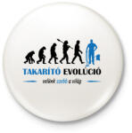 printfashion Takarító evolúció - Kitűző, hűtőmágnes - Fehér (9282929)