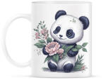 printfashion Cuki panda virágokkal - Bögre - Fehér (13187174)