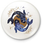 printfashion Halak - Kitűző, hűtőmágnes - Fehér (6273765)