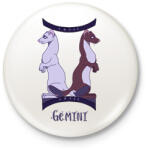 printfashion Gemini Hermelins - Kitűző, hűtőmágnes - Fehér (16214815)