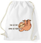 printfashion Nap all day Sleep all night lajhár - Sportzsák, Tornazsák - Fehér (16342910)