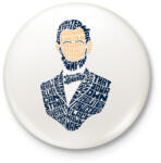 printfashion Abraham Lincoln - Kitűző, hűtőmágnes - Fehér (3074295)