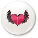 printfashion Szárnyas szív - Kitűző, hűtőmágnes - Fehér (4372931)