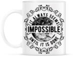 printfashion Lehetetlen - fekete szöveg - Bögre - Fehér (787290)