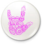 printfashion Love jel - Kitűző, hűtőmágnes - Fehér (3084171)